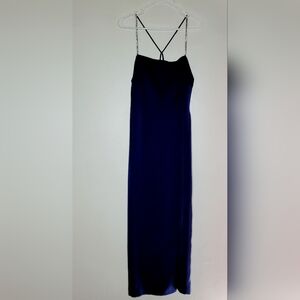 Ann Taylor Dress Womens Size 10 Blue Jeweled Strap Sheath Women's Sleekly Gala